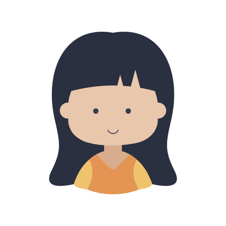 Woman girl with long straight hair vector icon. Hair down symbol. Avatar character portrait signs. Graph symbol for your web site design, logo, app, UIのイラスト素材