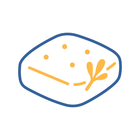 A simple icon of freshly baked Italian focaccia bread. Designed in a clean, modern, flat outline style. Ideal for menus, food apps, and restaurant websites.のイラスト素材