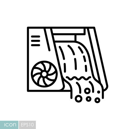 Minimalist outline hydroelectric dam icon suitable for eco energy and renewable technology design conceptsのイラスト素材