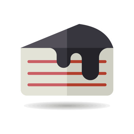 A simple icon of a delicious layered honey cake slice. Designed in a clean, modern, flat outline...
