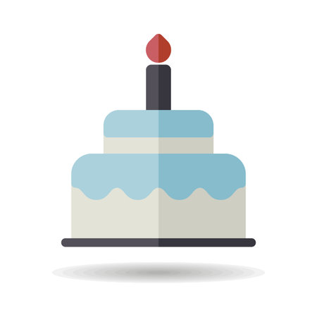 Birthday cake vector isolated icon. Graph symbol for children and newborn babies web site and apps design, logo, app, UIのイラスト素材