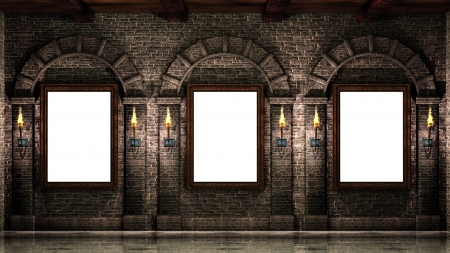 Frames with torchesの写真素材