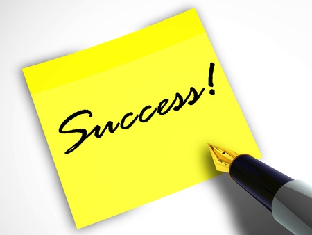 Pen and sticky note successの写真素材