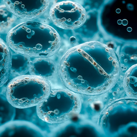 The concept, simulated 3D illustration of e-Coli cells in contaminated water samples by a microscope. 

Illustration for medical, science, biology, biochemistry, and scientific research. Generative Ai.の素材