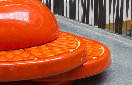 slice orange design chairの写真素材