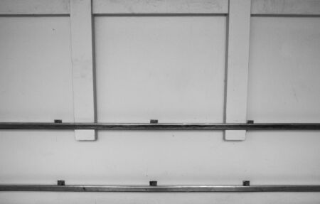 metal handrail in hospital corridorの写真素材