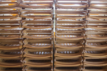 folded wood chair abstract texture の写真素材