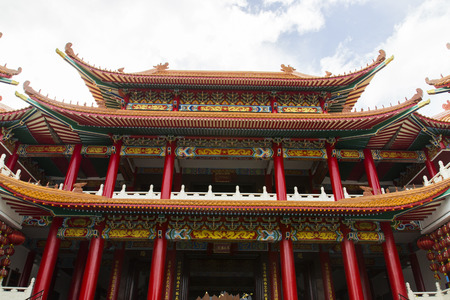 the exterior architecture of chinese temple monasteryのeditorial素材
