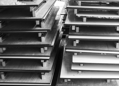 the stack of folded table in the universityの写真素材