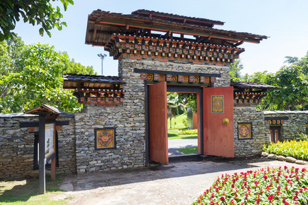 the design of bhutan gateway in the gardenの写真素材