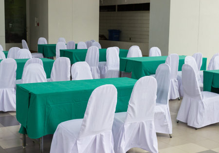 the table and chair arrangement for banquet