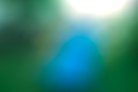 the blurry image of blue and green color tone abstract for backgroundの写真素材
