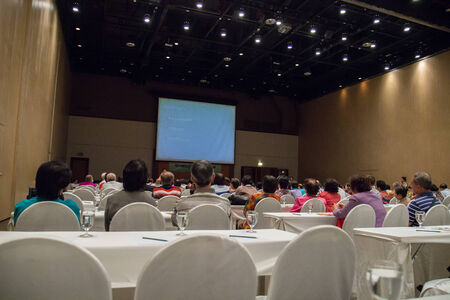 Chiangmai, Thailand - November 2, 2014: Asian elderly people participate in the joint health seminar in the auditorium of Chiangmai grand view hotelのeditorial素材