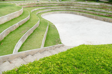 tiered seat of the amphitheater and outdoor stage