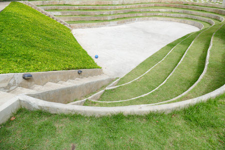 tiered seat of the amphitheater and outdoor stage