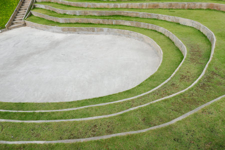 tiered seat of the amphitheater and outdoor stage