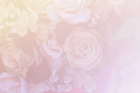 bouquet of fake rose flower for decoration (color filter and soft focus)の写真素材