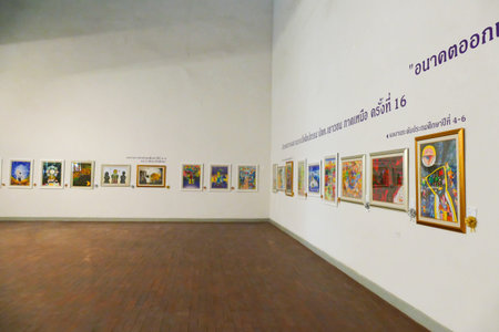 Chiang Mai, Thailand -  December 19, 2015: Painting showing at Chiang Mai university art center.のeditorial素材