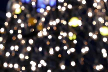 abstract bokeh light for christmas holiday background