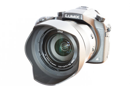 Chiang Mai, Thailand - May 14, 2015: Panasonic Lumix DMC- FZ1000 bridge digital camera isolated on...