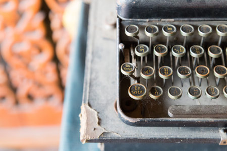 the design of black ancient thailand typewriter machine