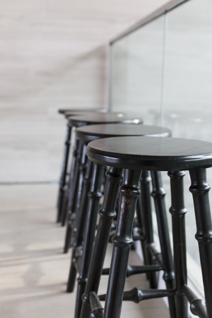 classic wooden chair stool at the terraceの写真素材