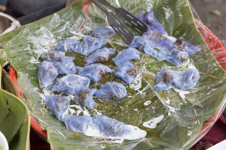Thai dessert with pork filling for appetizerの写真素材