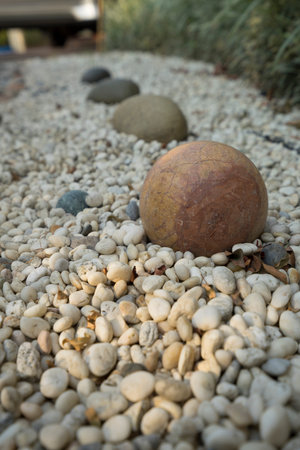 stone on path walkway in garden
