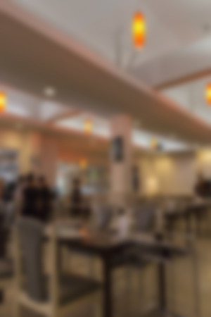 chair and table inside of restaurant, blur backgroundの写真素材