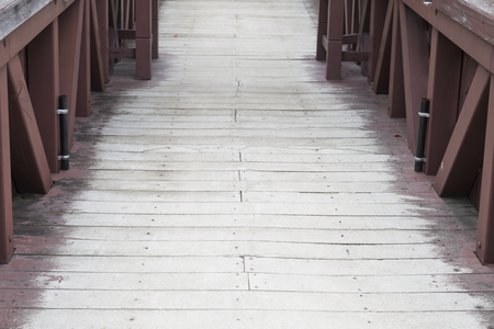 old wooden footbridge pedestrian walkwayの写真素材