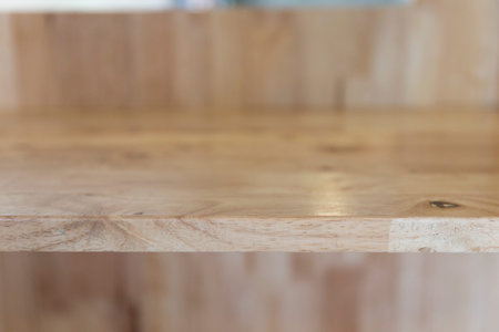 wooden table for montage or display your productの写真素材