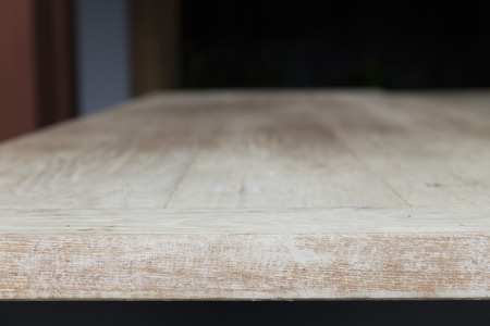 wooden desk table for montage or display your productの写真素材