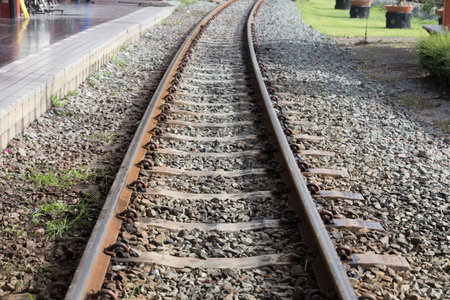 railroad railway track at train station