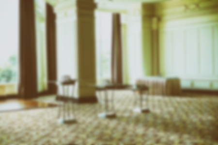 hotel interior. Elegant banquet hall. Luxury room for the wedding party. blur image for backgroundの写真素材