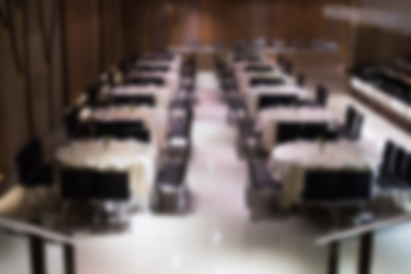 table and chair in cafe coffee shop.  food court, cafeteria, modern restaurant interior. blur for backgroundの写真素材