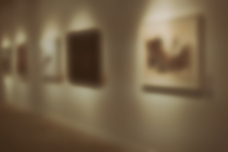art gallery interior. contemporary art center. blur or defocus image for background usageの写真素材