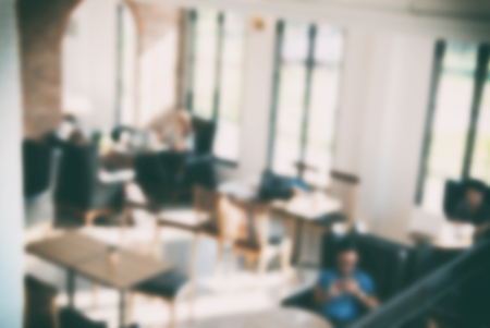 people in food court, cafe, coffee shop, cafeteria, restaurant interiorの写真素材