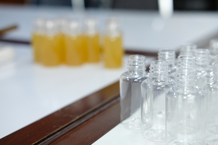 kaffir lime bergamot soap shampoo in bottleの写真素材