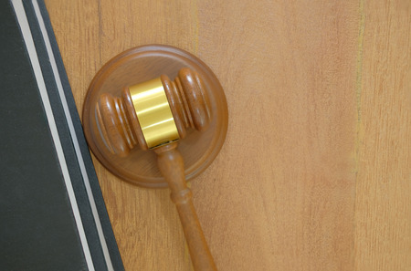 legal law book & judge gavel at courtroom. lawyer attorney justice workplaceの写真素材