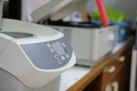 centrifuge machine in laboratory. biology biotechnology medicine lab