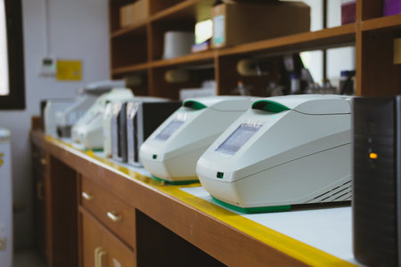 DNA copying in real time PCR thermal cycler in lab