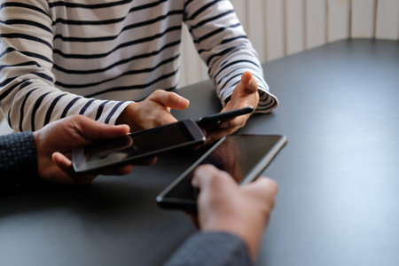business people holding using smart mobile phone smartphone