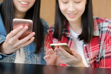 woman girl teenager using smart mobile phone. teenage lifestyleの写真素材