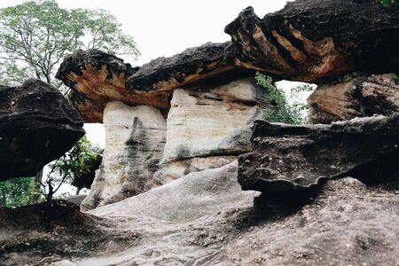 grand canyon rock formation. stacked stone landscape view in summerの写真素材