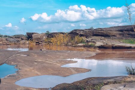 grand canyon stone rock formation. river landscape view in summerの写真素材