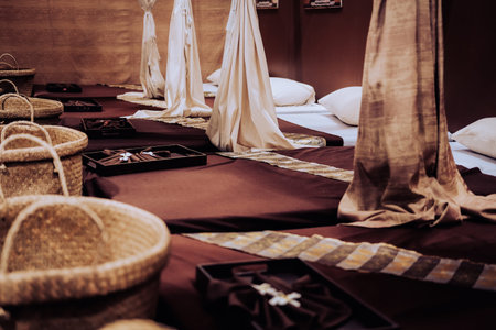 massage bed in spa wellness center. relaxation lifestyle