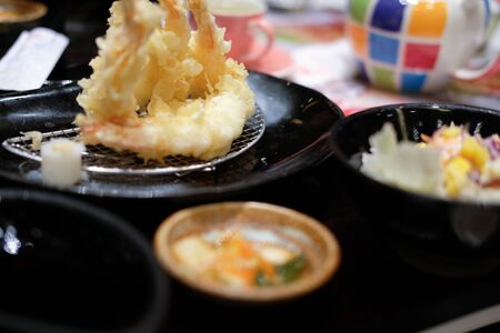 tempura deep fried shrimp prawn japanese foodの写真素材