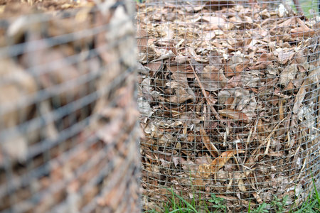 organic compost heap. fertilizer production for soil cultivation in agriculture industry