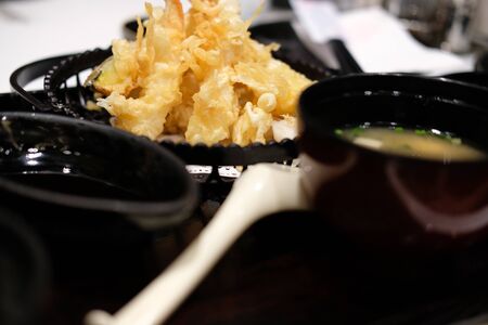 tempura deep fried shrimp prawn japanese foodの写真素材