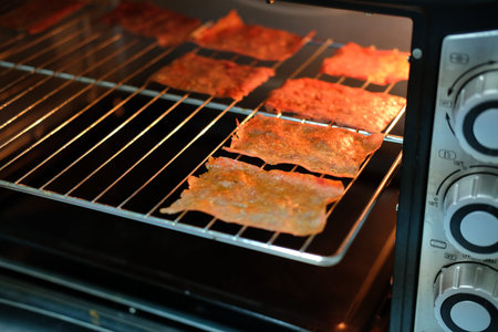 sliced pork with herb spice sauce baked roasted grilled in oven